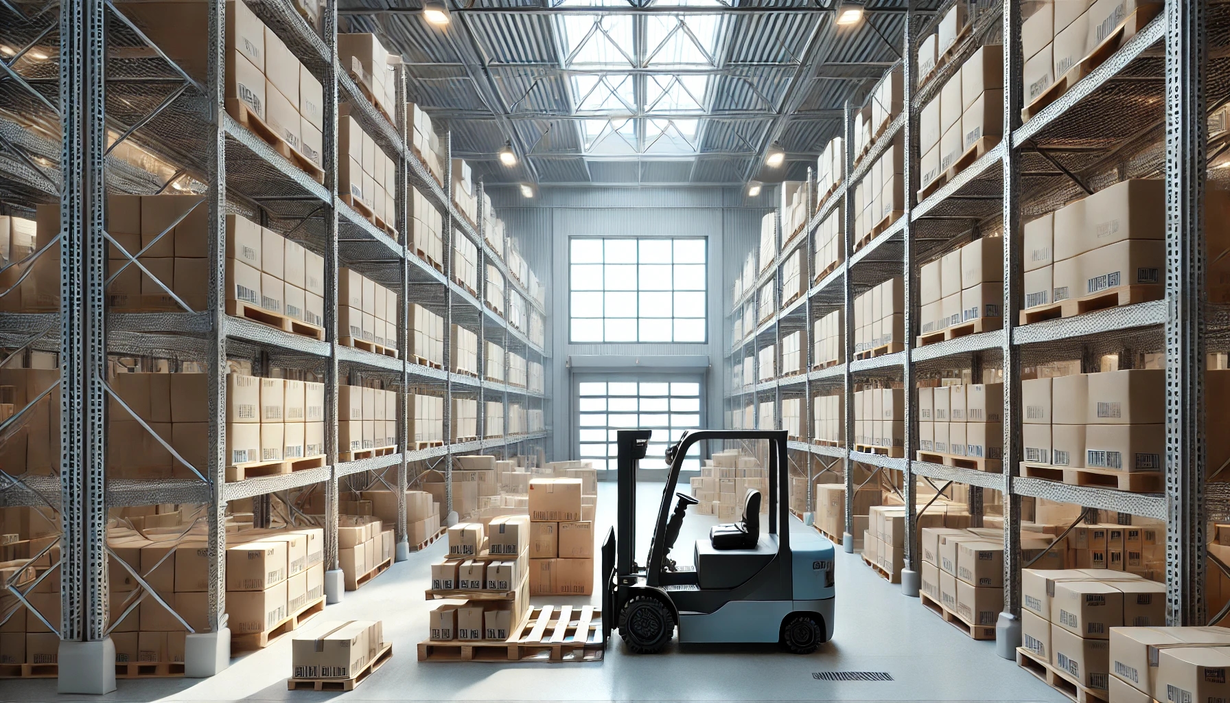 Hero Image showing a forklift in a warehouse